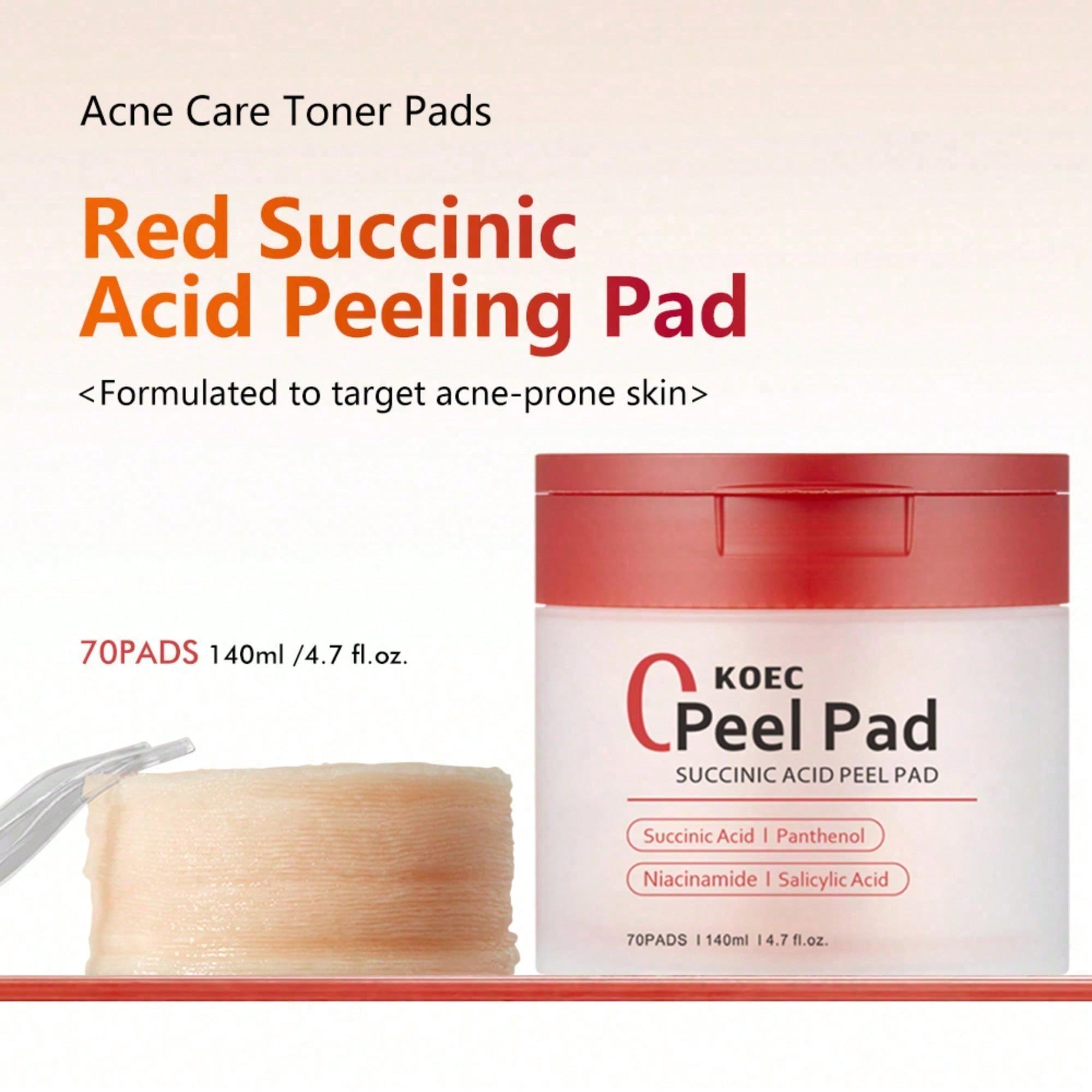 Toner Pads Red Succinic Acid P - đánh giá và giá Skincare Non Comedogenic